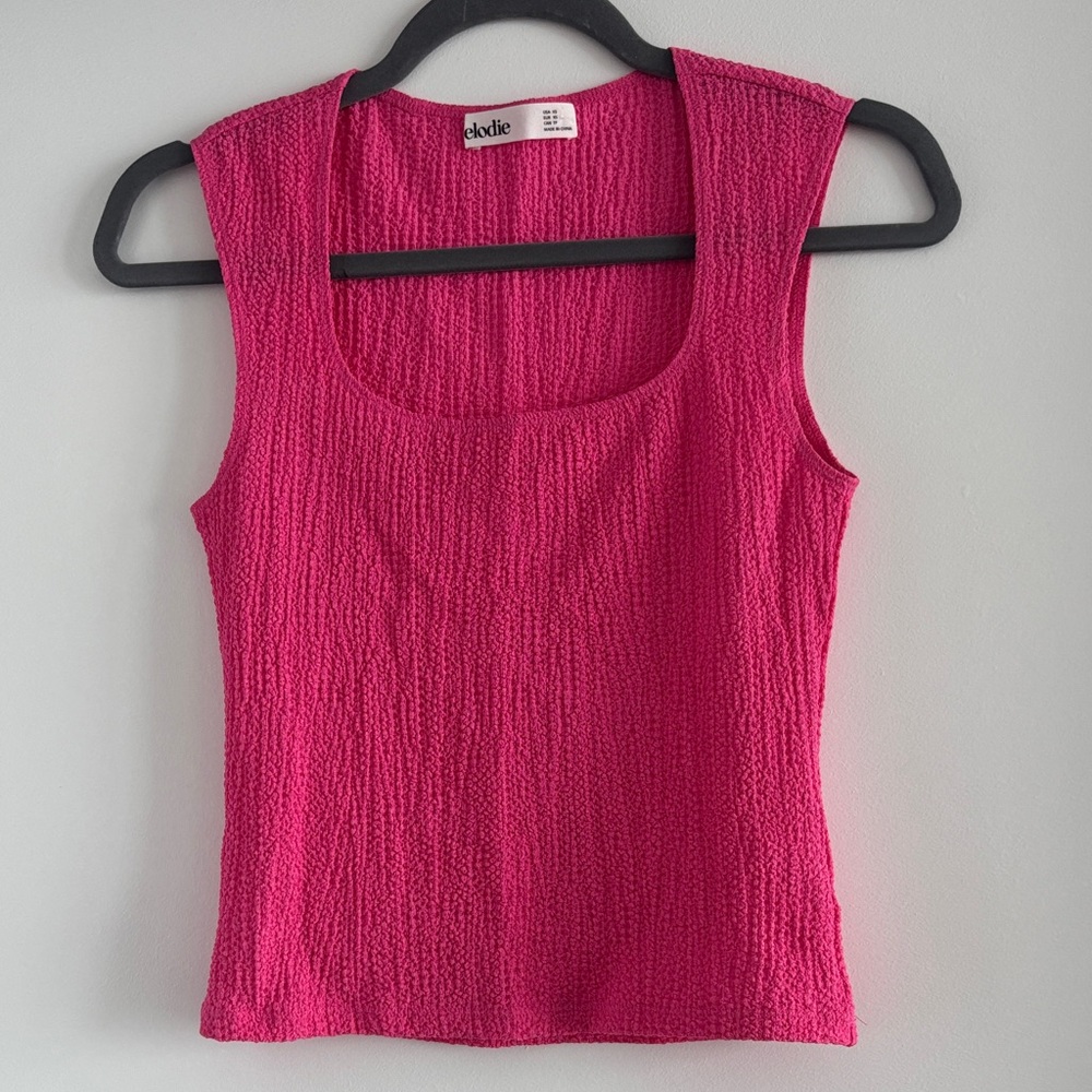 Elodie Size XS Hot Pink Textured Tank Top